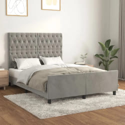 vidaXL Cadre de lit sans matelas 140x200 cm Gris clair Velours