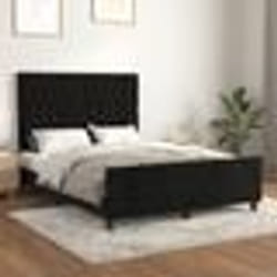 vidaXL Cadre de lit sans matelas noir 140x200 cm velours - 140 x 200 cm