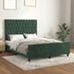 vidaXL Cadre de lit sans matelas vert foncé 140x200 cm velours - 140 x 200 cm