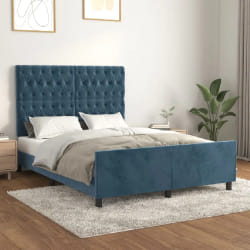 vidaXL Cadre de lit - Bleu foncé 140x200 cm