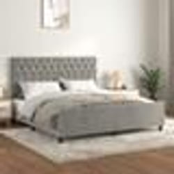 vidaXL Cadre de lit sans matelas gris clair 160x200 cm velours - 160 x 200 cm