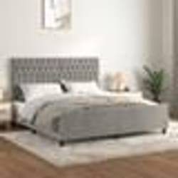 vidaXL Cadre de lit sans matelas gris clair velours - 180 x 200 cm