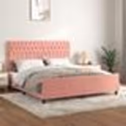 vidaXL Cadre de lit sans matelas rose velours - 180 x 200 cm