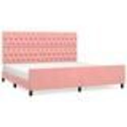 vidaXL Cadre de lit sans matelas rose 200x200 cm velours - 200 x 200 cm