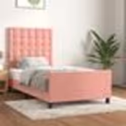 vidaXL Cadre de lit sans matelas rose 100x200 cm velours - 100 x 200 cm