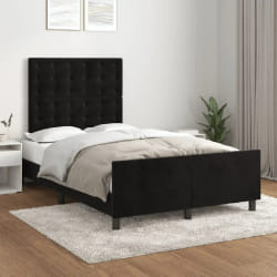 vidaXL Cadre de lit + tête 120x200 cm - Noir velours