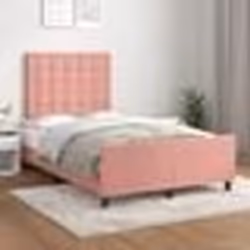 vidaXL Cadre de lit sans matelas rose 120x200 cm velours - 120 x 200 cm
