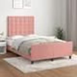 vidaXL Cadre de lit sans matelas rose 120x200 cm velours - 120 x 200 cm