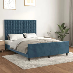 VidaXL Cadre de lit - Bleu foncé 140x190 cm