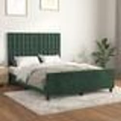 vidaXL Cadre de lit sans matelas vert foncé 140x200 cm velours - 140 x 200 cm