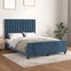 vidaXL Cadre de lit sans matelas bleu foncé 140x200 cm velours - 140 x 200 cm