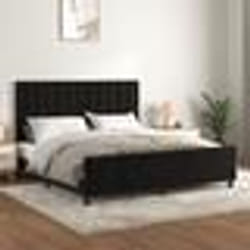 vidaXL Cadre de lit sans matelas noir 160x200 cm velours - 160 x 200 cm