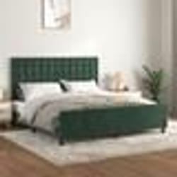 vidaXL Cadre de lit sans matelas vert foncé 160x200 cm velours - 160 x 200 cm