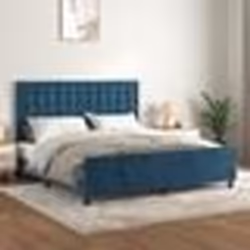 vidaXL Cadre de lit sans matelas bleu foncé 160x200 cm velours - 160 x 200 cm