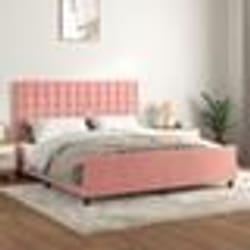 vidaXL Cadre de lit sans matelas rose velours - 180 x 200 cm