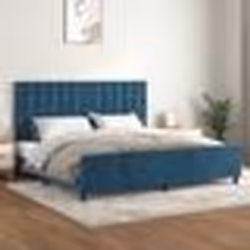 vidaXL Cadre de lit sans matelas bleu foncé 200x200 cm velours - 200 x 200 cm