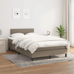 vidaXL Sommier à lattes avec matelas - Taupe 120x200 cm