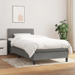 VIDAXL Sommier à lattes avec matelas 90x200 cm Gris foncé