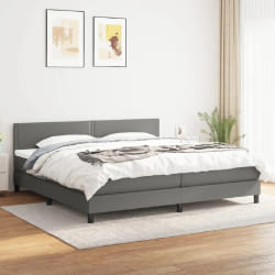 vidaXL Sommier à lattes de lit avec matelas - Gris foncé 200x200 cm