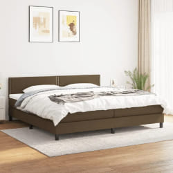 vidaXL Sommier à lattes avec matelas 200x200 cm - Marron foncé