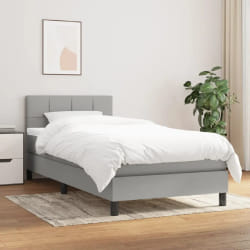 vidaXL Sommier à lattes de lit avec matelas - Gris clair 80x200 cm