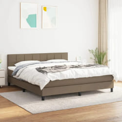 vidaXL Sommier à lattes et matelas 160x200 cm - Taupe