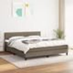 vidaXL Sommier à lattes de lit avec matelas Taupe 180x200 cm Tissu - 180 x 200 cm