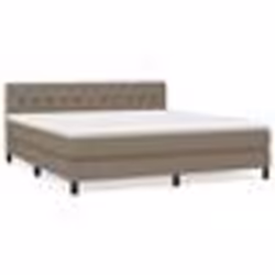 vidaXL Sommier à lattes de lit avec matelas Taupe 160x200 cm Tissu - 160 x 200 cm