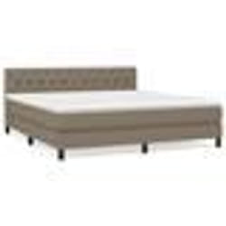 vidaXL Sommier à lattes de lit avec matelas Taupe 160x200 cm Tissu - 160 x 200 cm