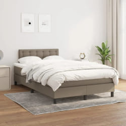 vidaXL Lit sommier avec matelas - Taupe