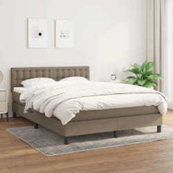 vidaXL Sommier à lattes avec matelas 140x200 cm - Taupe