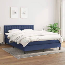 vidaXL Sommier à lattes avec matelas 140x200 cm - Bleu