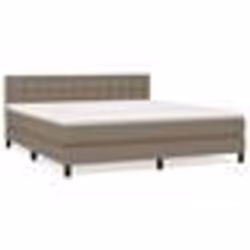 vidaXL Sommier à lattes de lit avec matelas Taupe 160x200 cm Tissu - 160 x 200 cm