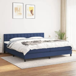 vidaXL Sommier à lattes et matelas 200x200 cm - Bleu