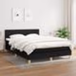 vidaXL Sommier à lattes de lit avec matelas Noir 140x190 cm Tissu - 140 x 190 cm