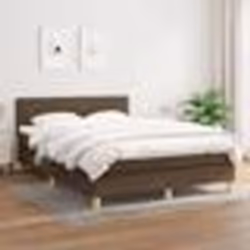 VidaXL Lit à sommier tapissier avec matelas Marron foncé 140x190 cm - Modèle 3140452