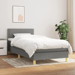 vidaXL Sommier à lattes avec matelas - Gris foncé - 90x190 cm