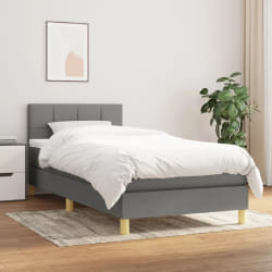 vidaXL Sommier à lattes avec matelas 80x200 cm - Gris foncé