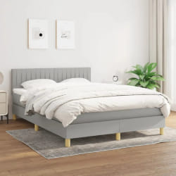 vidaXL Sommier et matelas Gris clair 140x190 cm