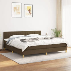 VIDAXL Lit avec matelas 200x200 cm tissu marron