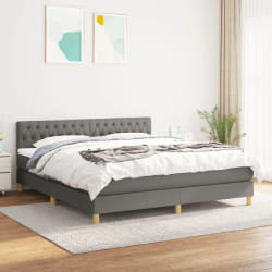 VIDAXL Sommier à Lattes avec Matelas Gris Foncé 180x200cm