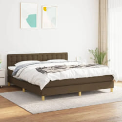 vidaXL Sommier à lattes de lit avec matelas Marron foncé 160x200 cm - 160 x 200 cm