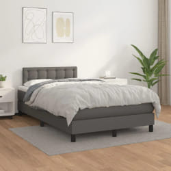 VIDAXL vidaXL Sommier à lattes de lit avec matelas Gris 120x200 cm