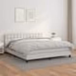 vidaXL Sommier à lattes de lit avec matelas Blanc 160x200cm Similicuir - 160 x 200 cm