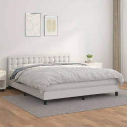 vidaXL Sommier à lattes avec matelas - Blanc 180x200 cm