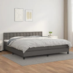 vidaXL Sommier à lattes avec matelas - Gris 200x200 cm