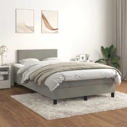 vidaXL Sommier Gris clair 120x200 cm