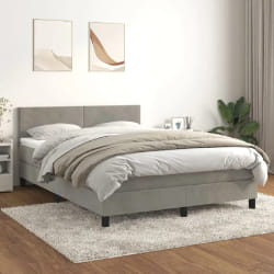 vidaXL Sommier à lattes de lit 140x190 cm - Gris clair