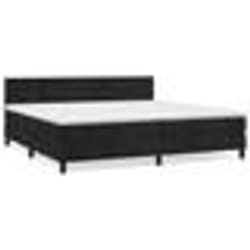 vidaXL Sommier à lattes de lit et matelas Noir 200x200 cm Velours - 200 x 200 cm