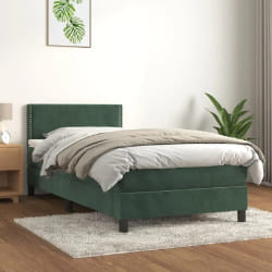 VIDAXL Sommier à lattes avec matelas - Vert foncé